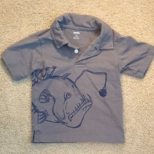 Gymboree Gray Angler Fish Polo